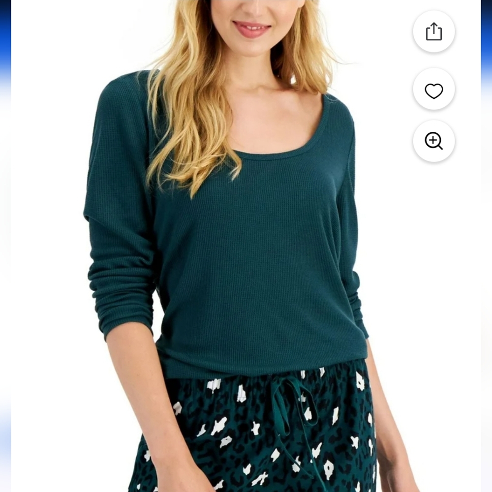 NWT Jenni Intimates Waffle Lounge Shirt Size Large